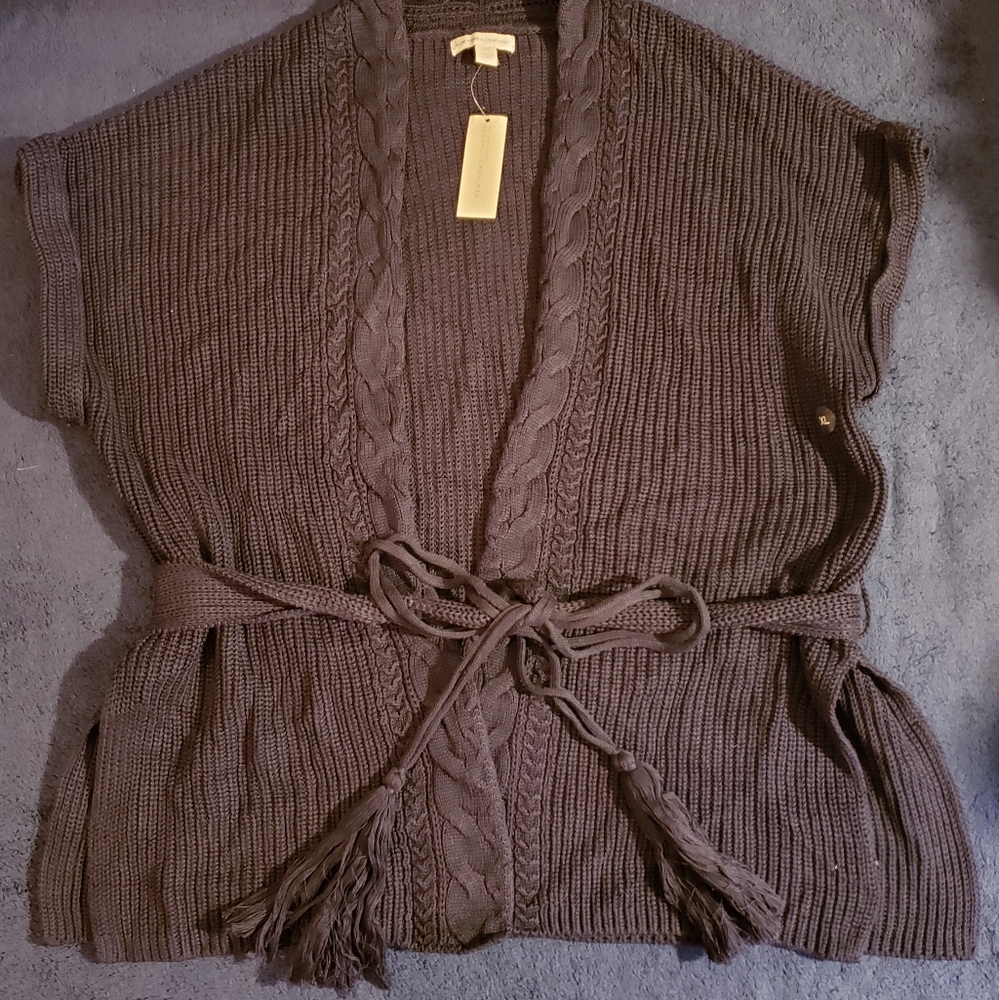 XL NY&CO Cable Knit Short Sleeve Cardigan